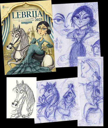 Bocetos y cartel Feria de Lebrija 2025